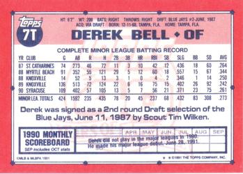 Derek Bell  baseball card collectible - Main Image 2