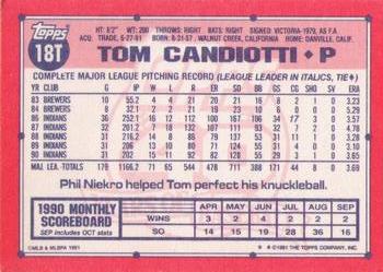 Tom Candiotti  baseball card collectible - Main Image 2