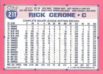 Rick Cerone  baseball card collectible - Main Image 2