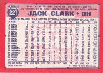 Jack Clark  baseball card collectible - Main Image 2