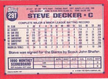 Steve Decker  baseball card collectible - Main Image 2