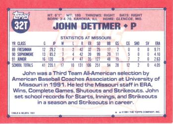 John Dettmer  baseball card collectible - Main Image 2