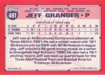 Jeff Granger  baseball card collectible - Main Image 2