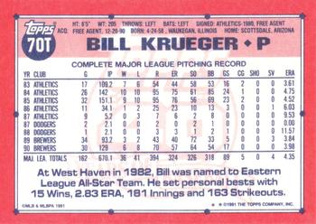Bill Krueger  baseball card collectible - Main Image 2