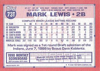 Mark Lewis  baseball card collectible - Main Image 2