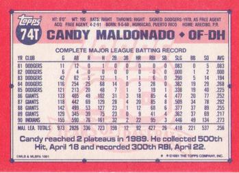 Candy Maldonado  baseball card collectible - Main Image 2