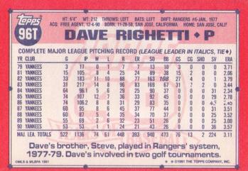 Dave Righetti  baseball card collectible - Main Image 2