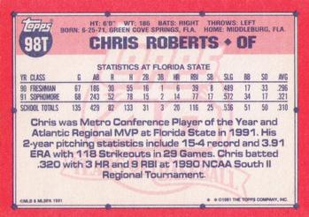 Chris Roberts  baseball card collectible - Main Image 2