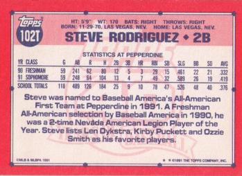 Steve Rodriguez  baseball card collectible - Main Image 2