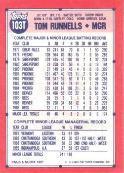 Tom Runnells  baseball card collectible - Main Image 2