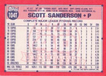 Scott Sanderson  baseball card collectible - Main Image 2