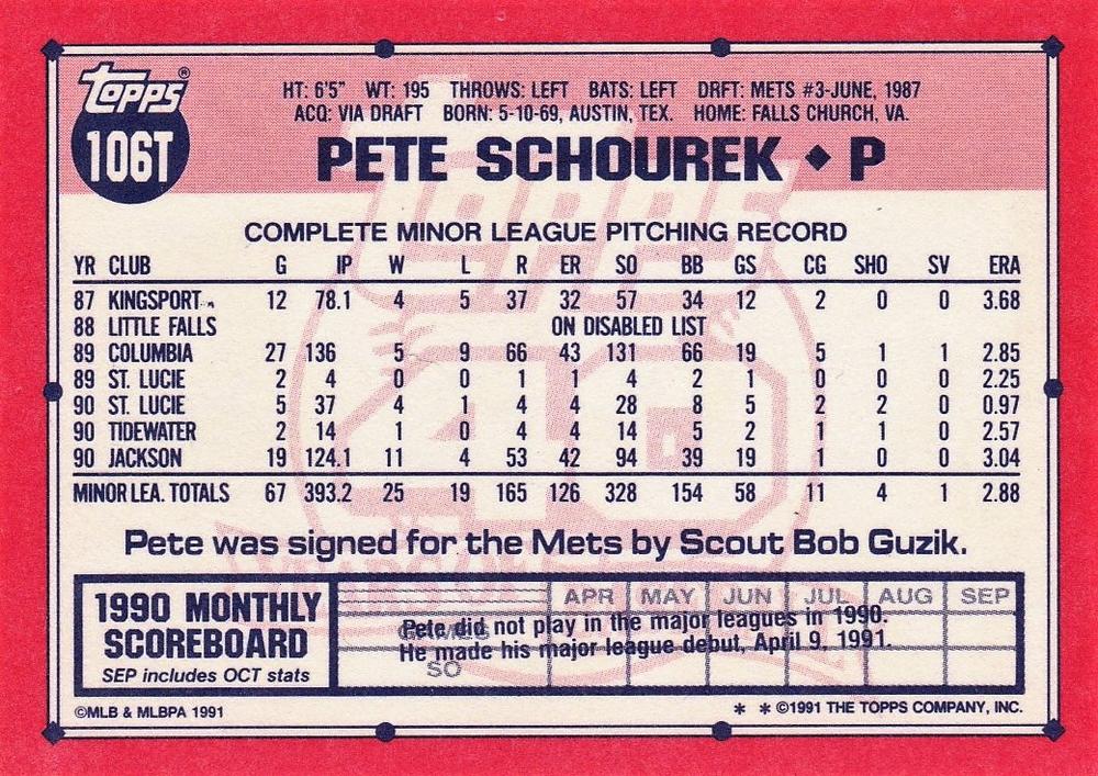 Pete Schourek  baseball card collectible - Main Image 2