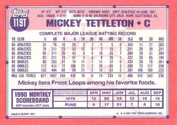 Mickey Tettleton  baseball card collectible - Main Image 2