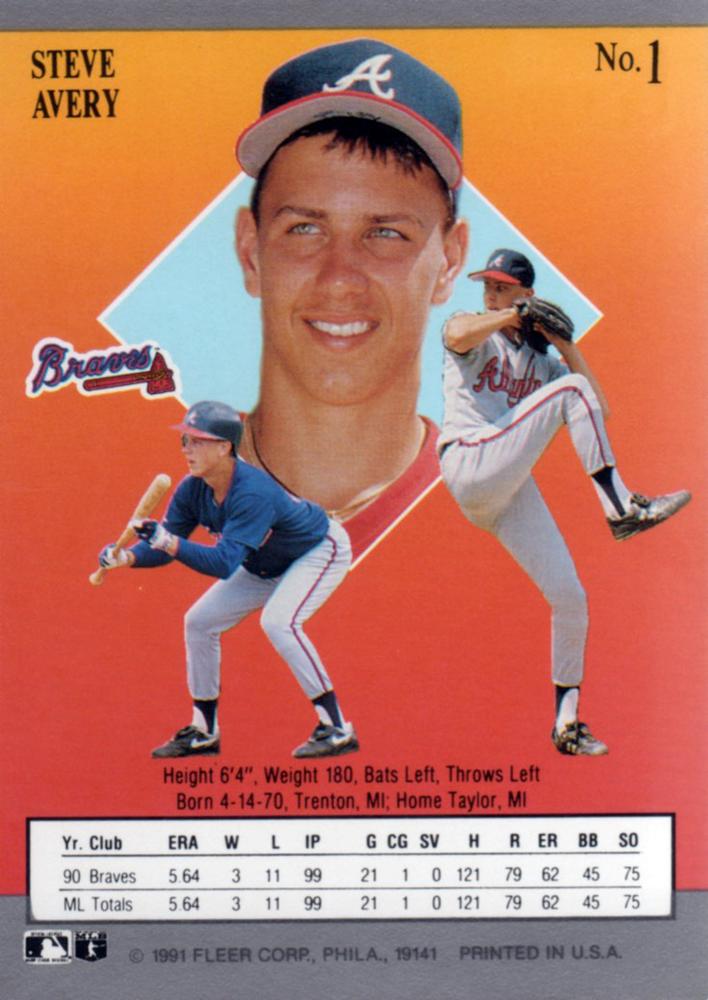 Steve Avery  baseball card collectible - Main Image 2