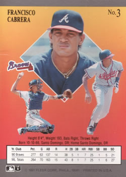 Francisco Cabrera  baseball card collectible - Main Image 2