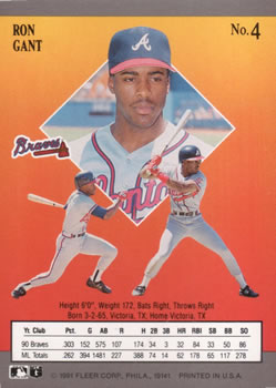 Ron Gant  baseball card collectible - Main Image 2