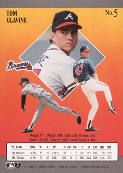 Tom Glavine  baseball card collectible - Main Image 2