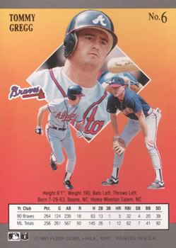 Tommy Gregg  baseball card collectible - Main Image 2