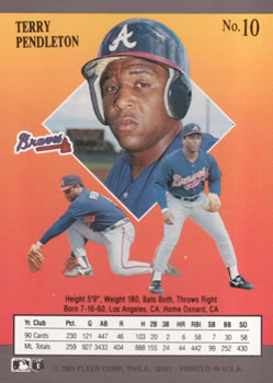 Terry Pendleton  baseball card collectible - Main Image 2