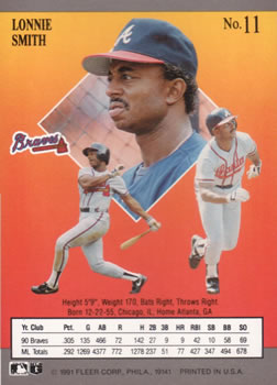 Lonnie Smith  baseball card collectible - Main Image 2