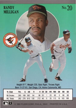 Randy Milligan  baseball card collectible - Main Image 2