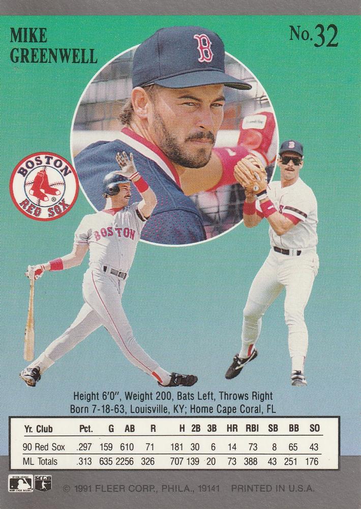Mike Greenwell  baseball card collectible - Main Image 2
