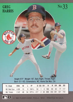 Greg Harris  baseball card collectible - Main Image 2