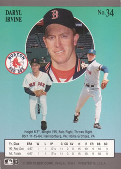 Daryl Irvine  baseball card collectible - Main Image 2