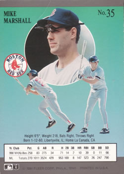 Mike Marshall  baseball card collectible - Main Image 2