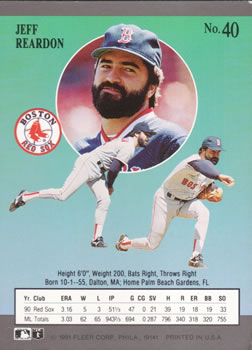 Jeff Reardon  baseball card collectible - Main Image 2