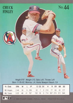 Chuck Finley  baseball card collectible - Main Image 2