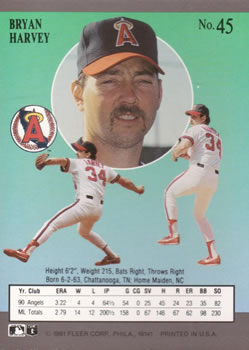 Bryan Harvey  baseball card collectible - Main Image 2
