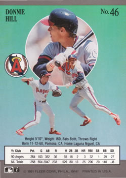 Donnie Hill  baseball card collectible - Main Image 2