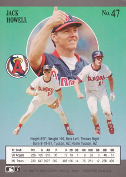 Jack Howell  baseball card collectible - Main Image 2