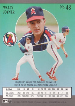 Wally Joyner  baseball card collectible - Main Image 2