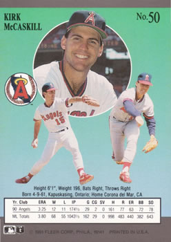 Kirk McCaskill  baseball card collectible - Main Image 2