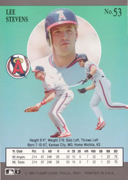Lee Stevens  baseball card collectible - Main Image 2