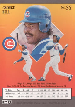 George Bell  baseball card collectible - Main Image 2