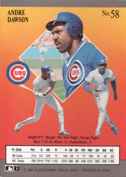 Andre Dawson  baseball card collectible - Main Image 2
