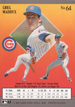 Greg Maddux  baseball card collectible - Main Image 2