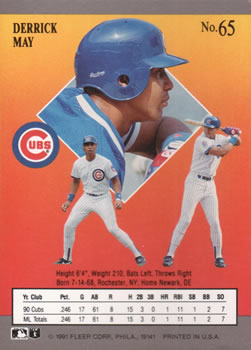 Derrick May  baseball card collectible - Main Image 2