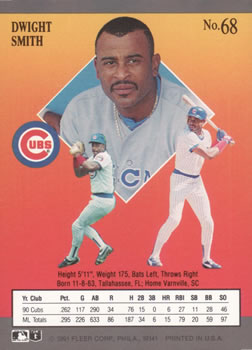 Dwight Smith  baseball card collectible - Main Image 2