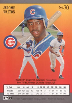 Jerome Walton  baseball card collectible - Main Image 2