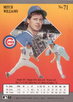 Mitch Williams  baseball card collectible - Main Image 2