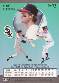 Scott Fletcher  baseball card collectible - Main Image 2