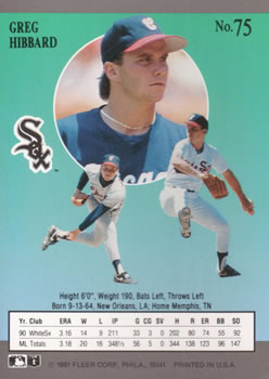 Greg Hibbard  baseball card collectible - Main Image 2