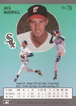 Jack McDowell  baseball card collectible - Main Image 2