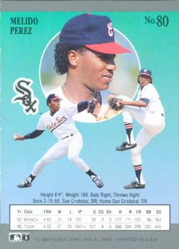 Melido Perez  baseball card collectible - Main Image 2