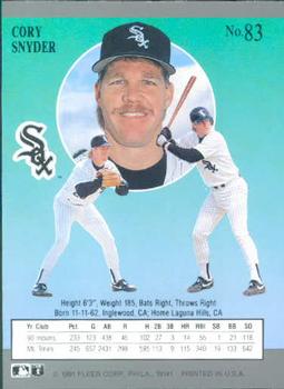 Cory Snyder  baseball card collectible - Main Image 2