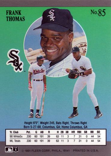 Frank Thomas  baseball card collectible - Main Image 2